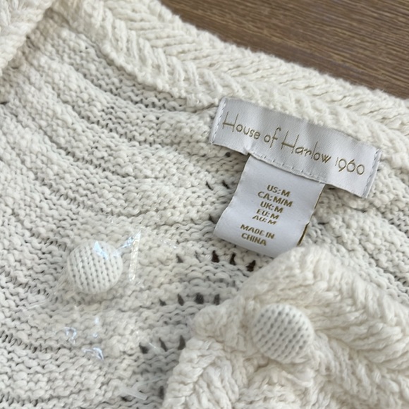 House of Harlow 1960 Crochet Sweater and Shorts Set Medium Large - Picture 7 of 13